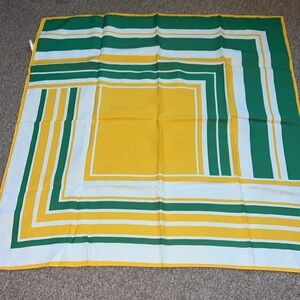 Vintage Japanese yellow and green square scarf